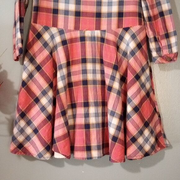 Rare edition girls pink plaid long sleeve dress - Picture 5 of 9
